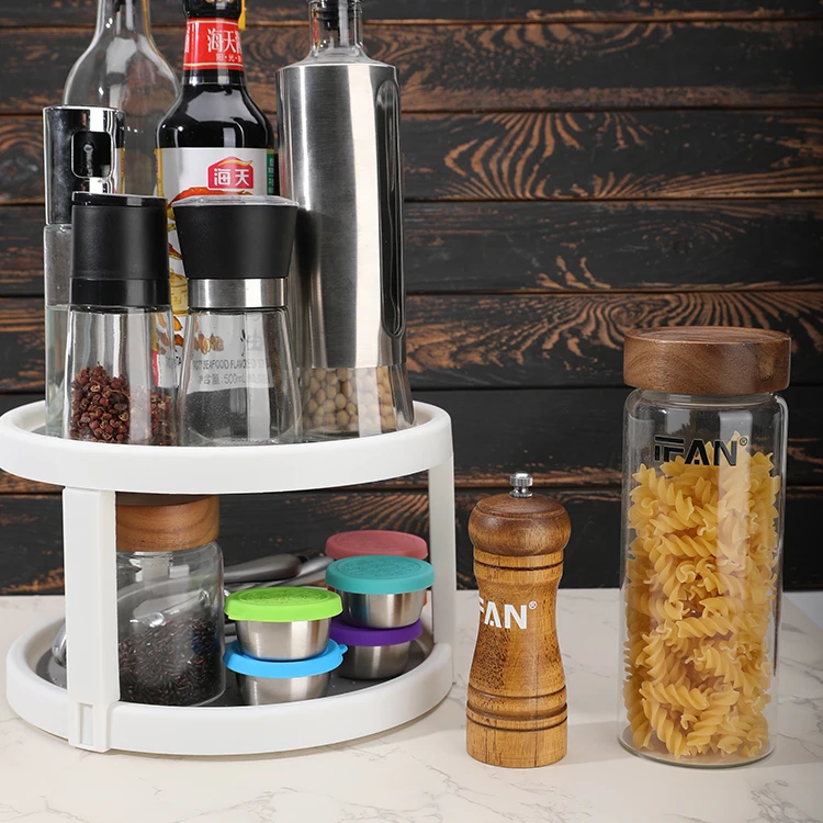 Double Layer Single Layer Susan Lazy Save Space Rotating Rray Multi Functional Rotating Storage Rack