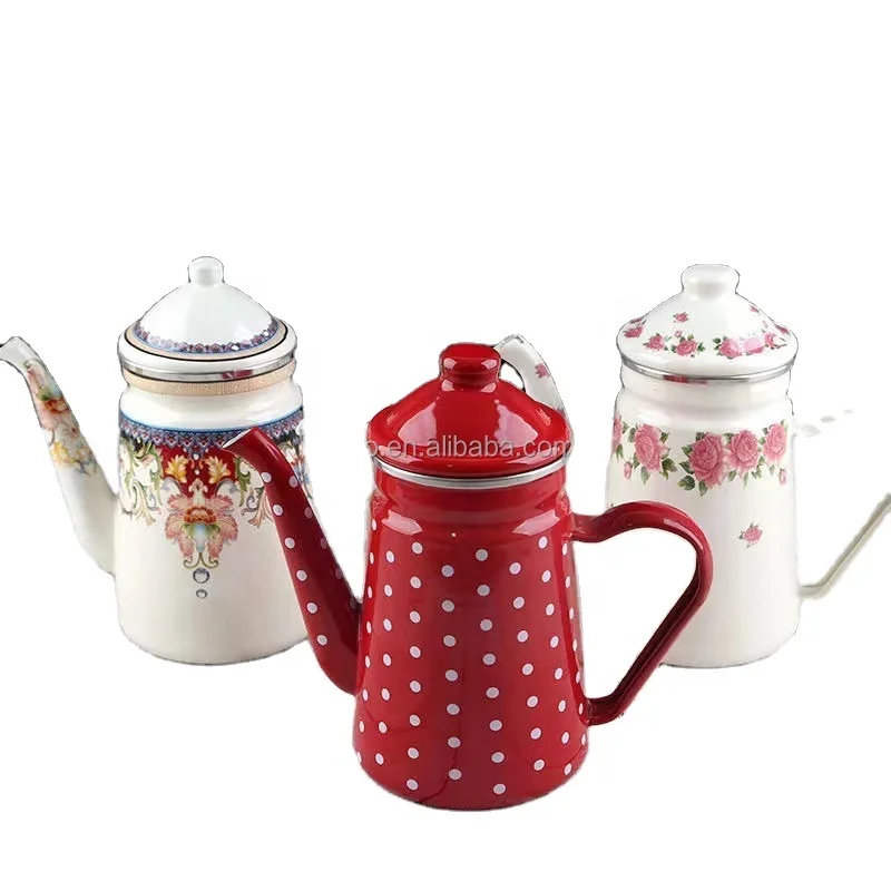 SauArabia Style Custom Color kitchenware Enameled Teapot Suitable for Gas Stove and Induction Cooker