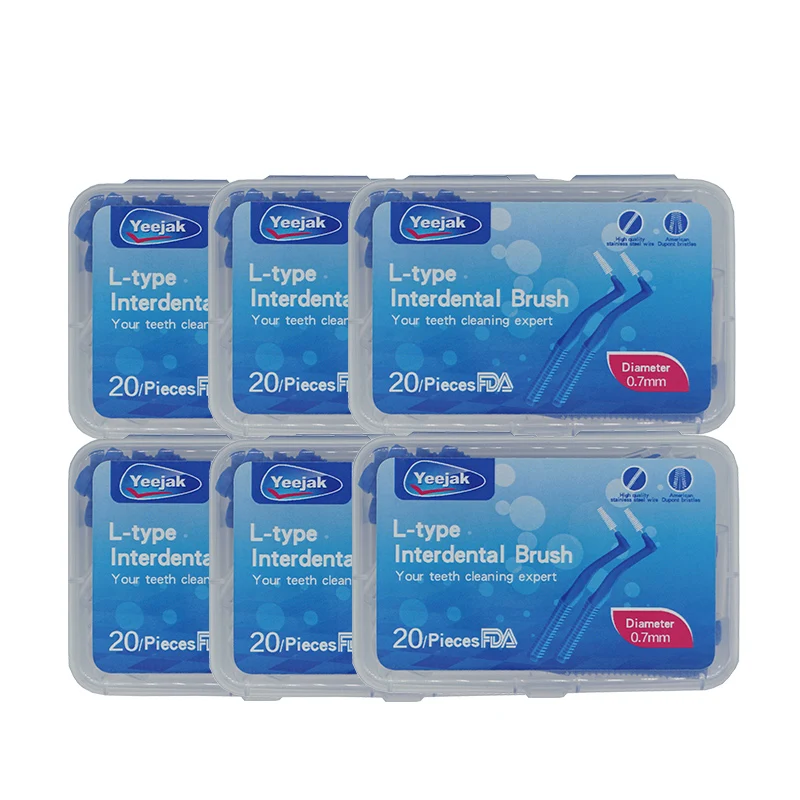 Top picks Interdental Brush Plastic Manufacturer L Type Orthodontics Braces Factory Dental Floss Biodegradable 120pcs 0.7mm