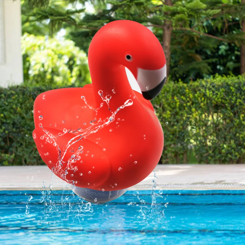High Quality ABS Material Flamingo Floating Chlorine Dispenser Floating Chlorine Tablets Pool Accessories