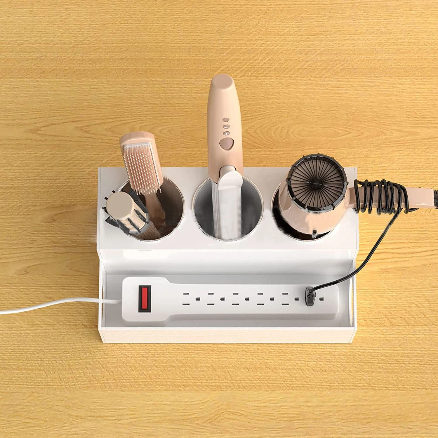 Легкая акриловая коробка для хранения приборов для волос, косметика, щипцы для завивки, держатель для сушки волос, подставка для инструментов для ванной