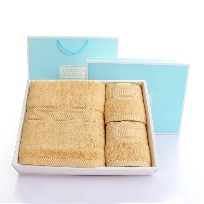 Оптовая продажа, рекламная Подарочная коробка, набор органических бамбуковых банных полотенец