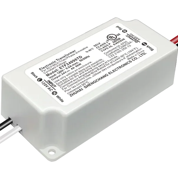 UL listed 12v 60w 96W 24V Triac dimming electronics transformer