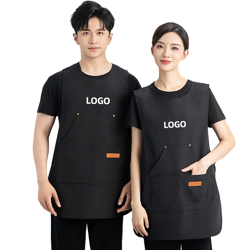 Cute Cat Print Cooking Kitchen Apron Waitress Waiter Waist Apron Shirt Vest Work Uniform for Nail Salon Custom Logo Apron Cargo