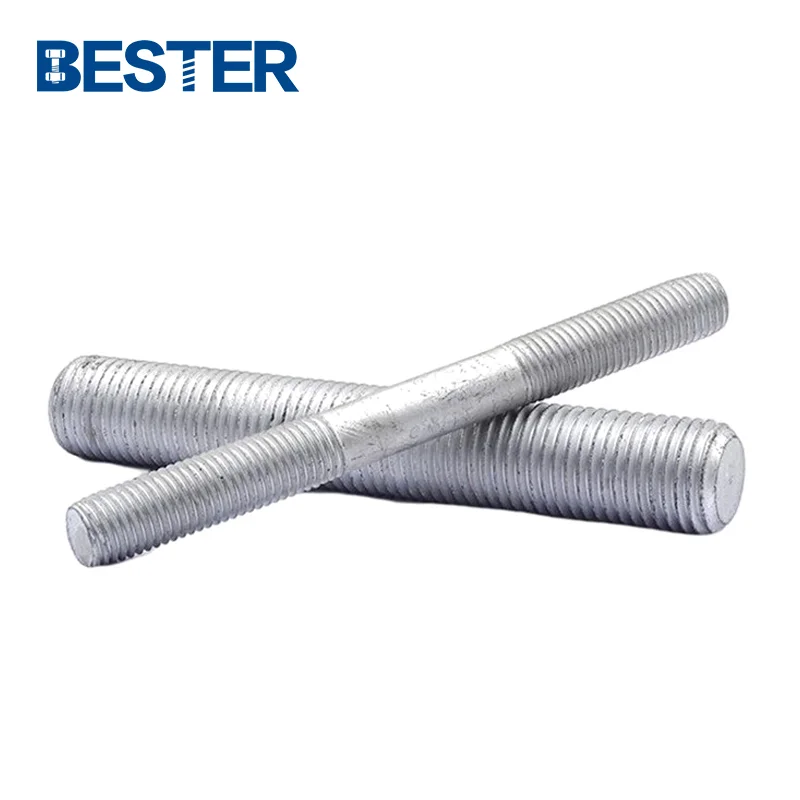 Factory tower electricity power carbon steel DIN975 DIN976 grade 10.9 12.9 hot dip galvanized a193 b7 a194 2h stud bolts and nut