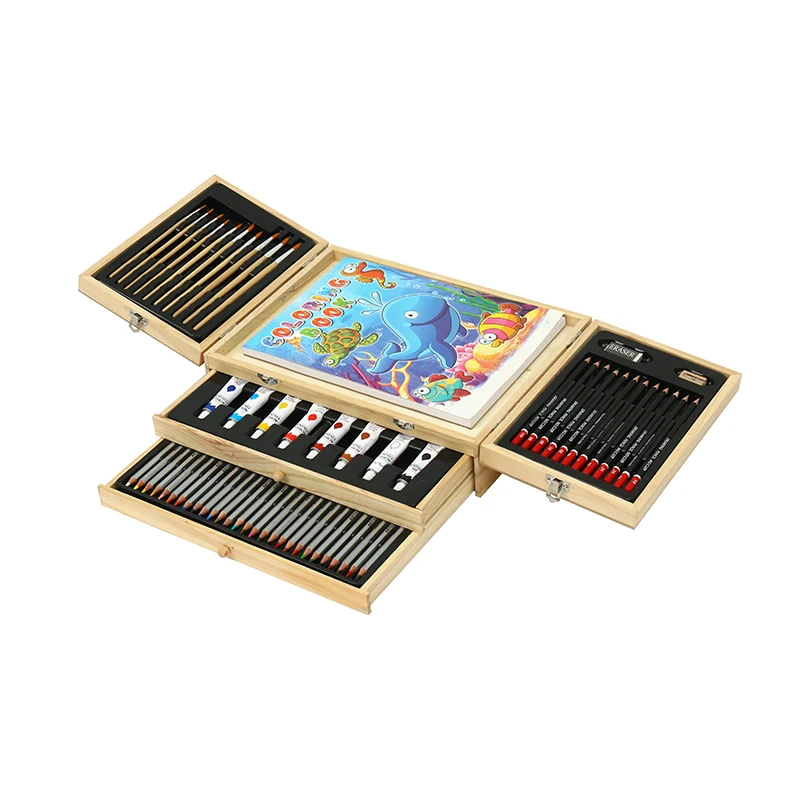 Professional Art Set Drawing Products Waterproof Drawing Tool 3 Tiers Watercolor Painting Gift Set For Kids School Arts Supplies