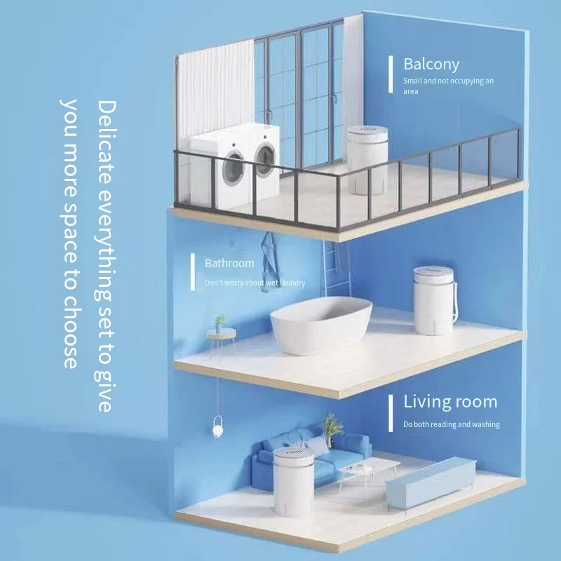 Semi-automatic Small Single Barrel Sock Washing Machine Portable Mini Washing Machine Underwear Pants Electric Plastic 220V 2pcs