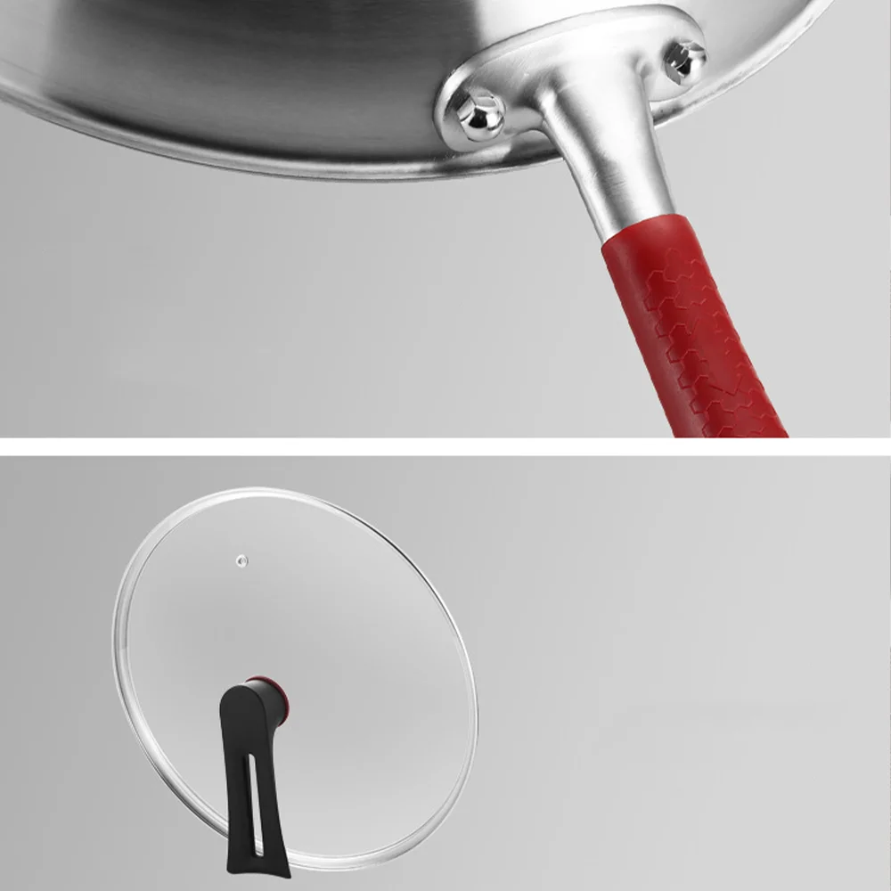 316 Stainless Steel Non Stick Cooking Wok Frying Pan Works with Induction Ceramic Electric and Gas Cooktops PFOA Free Customize