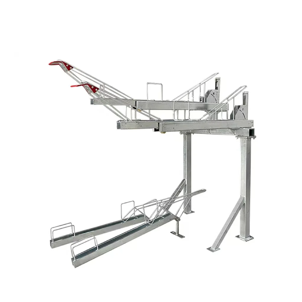 KAVASS Gas Operated 5 up low Tier Easy Park Easylift Quad Hi Density bicycle Double stacked Decker parking cycle storage Rack