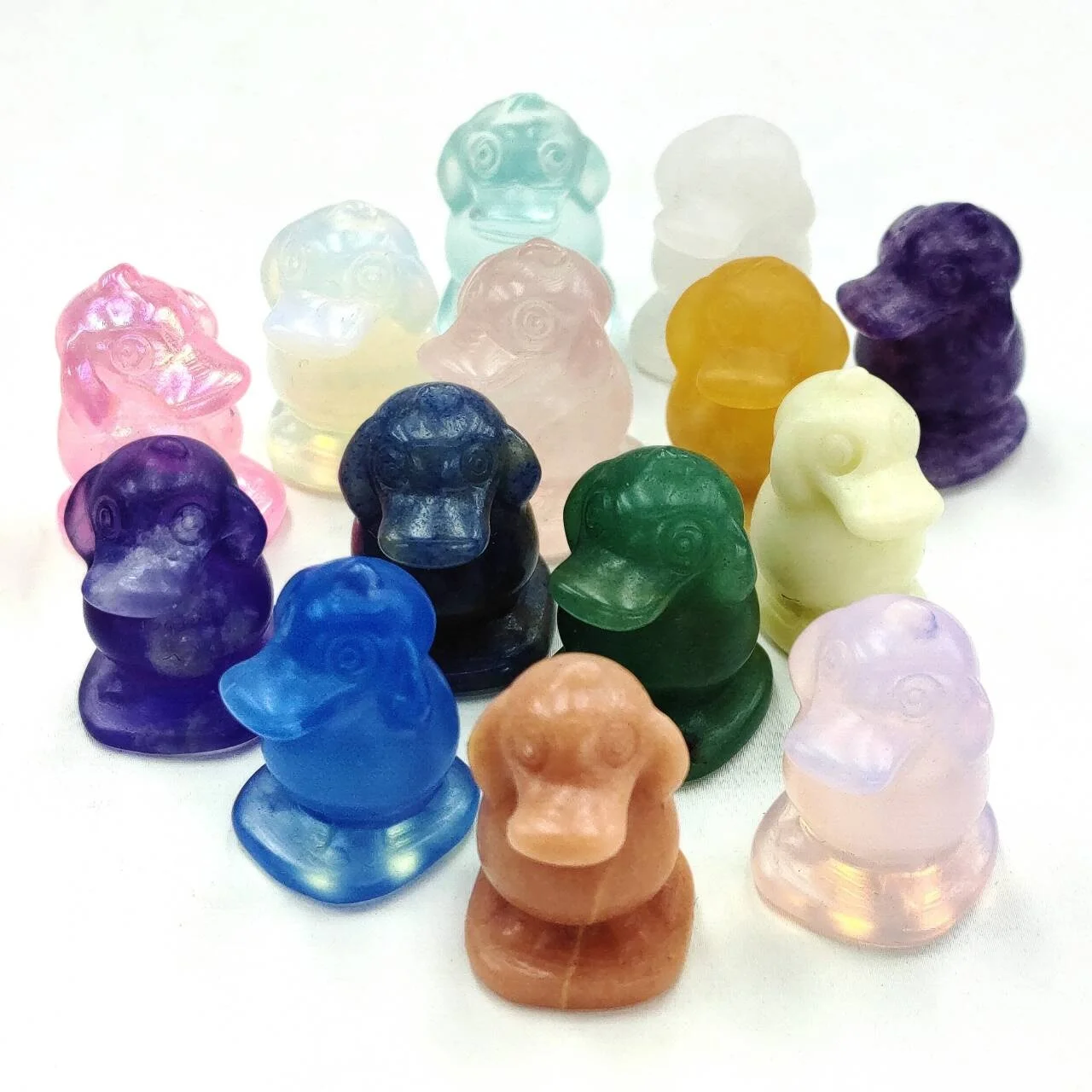 psyduck crystal Wholesale Natural Crystal Carving Polished Handmade Mini Crystal Cartoon Psyduck Caved For Gifts