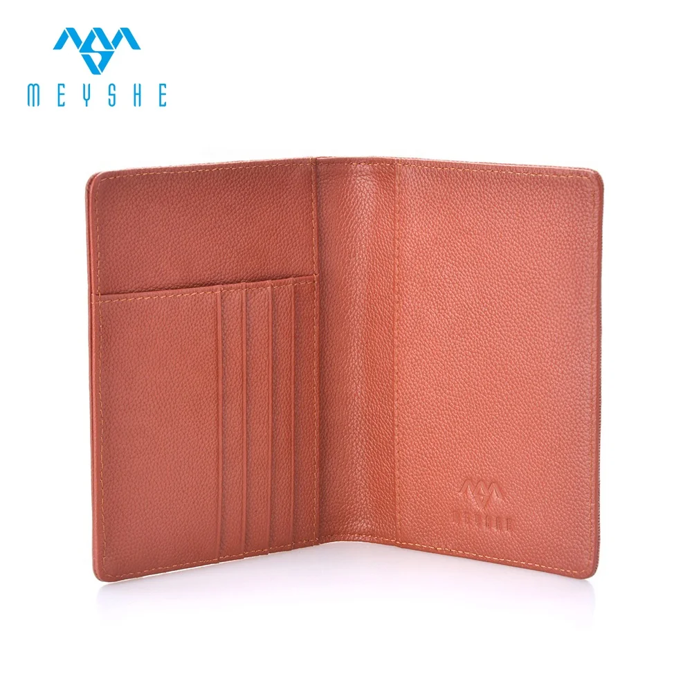 New arrival brown canvas splice genuine leather personalize passport card holder cover