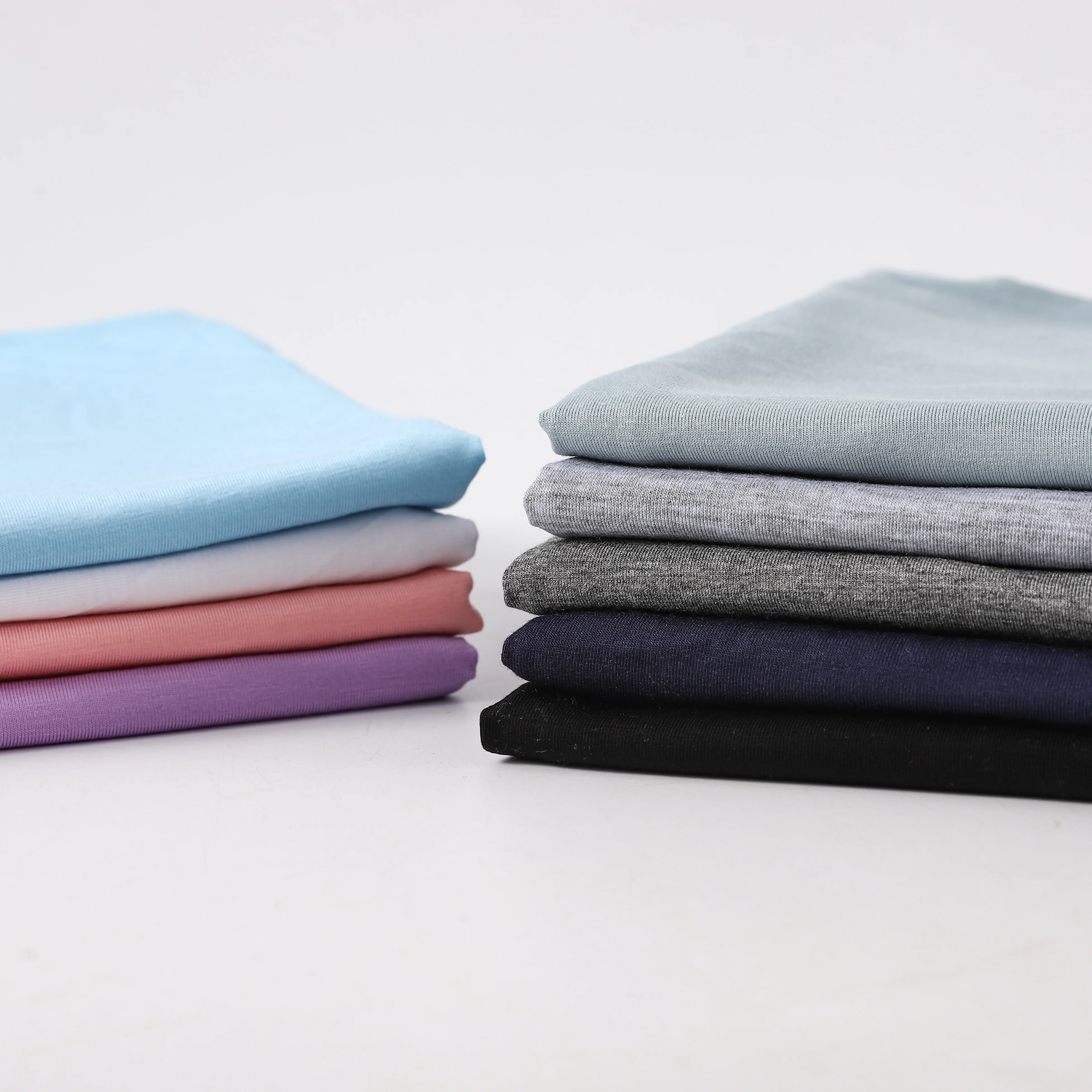 Stock Dyed Single Jersey Bamboo Fabric for Woman Tshirt Spandex Fabric Antibacterial