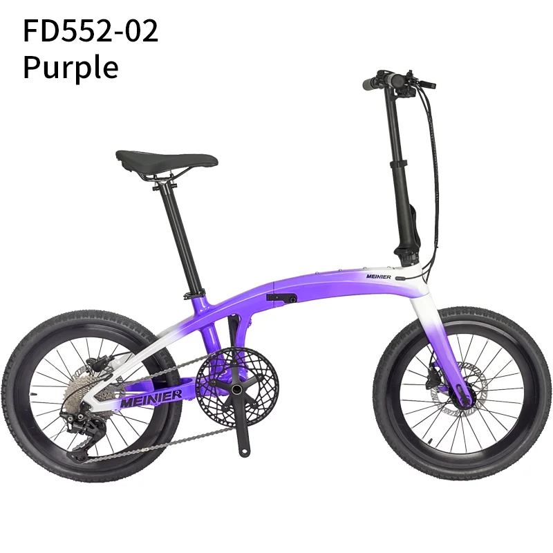T1000  Carbon Folding Bike 20 Inch Foldable Bike 10-Speed Disc Brake Carbon Folding Bicycle