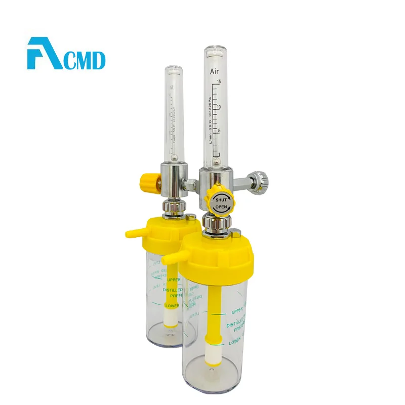 Double Air  Flowmeter Dual with Humidifier Bottle