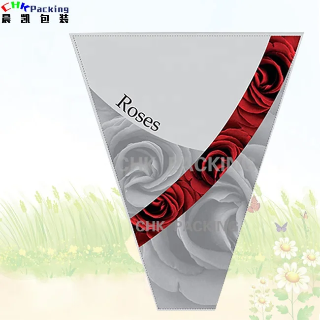 Y shape hibiscus flower bouquet pot double sleeves for cut blooming floral wrapping bag