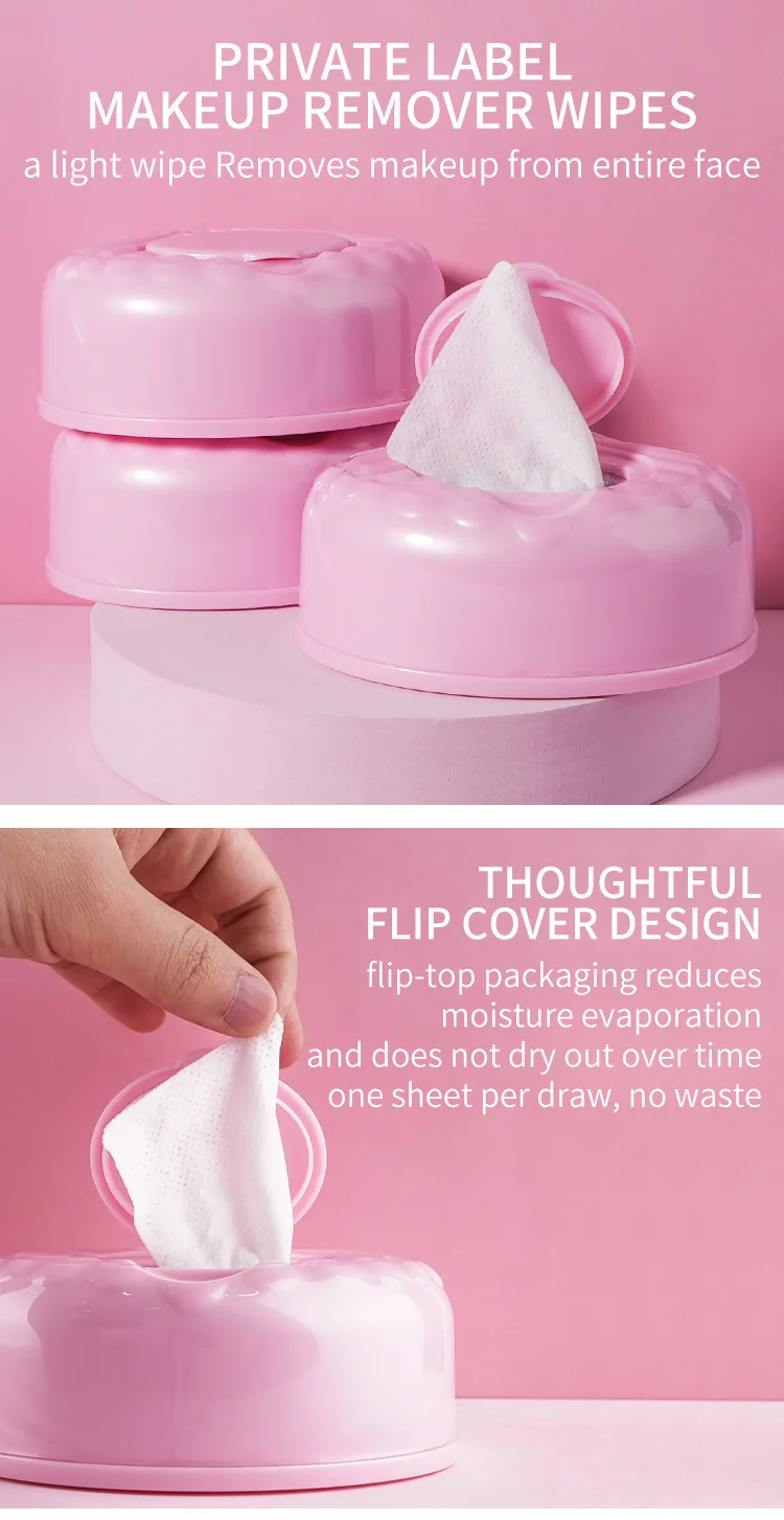 Customized 100pcs Feminine Makeup Remover Refreshments Facial Cleansing Face Wet Wipes Feminine Soft Organic Wet Wipes For Face