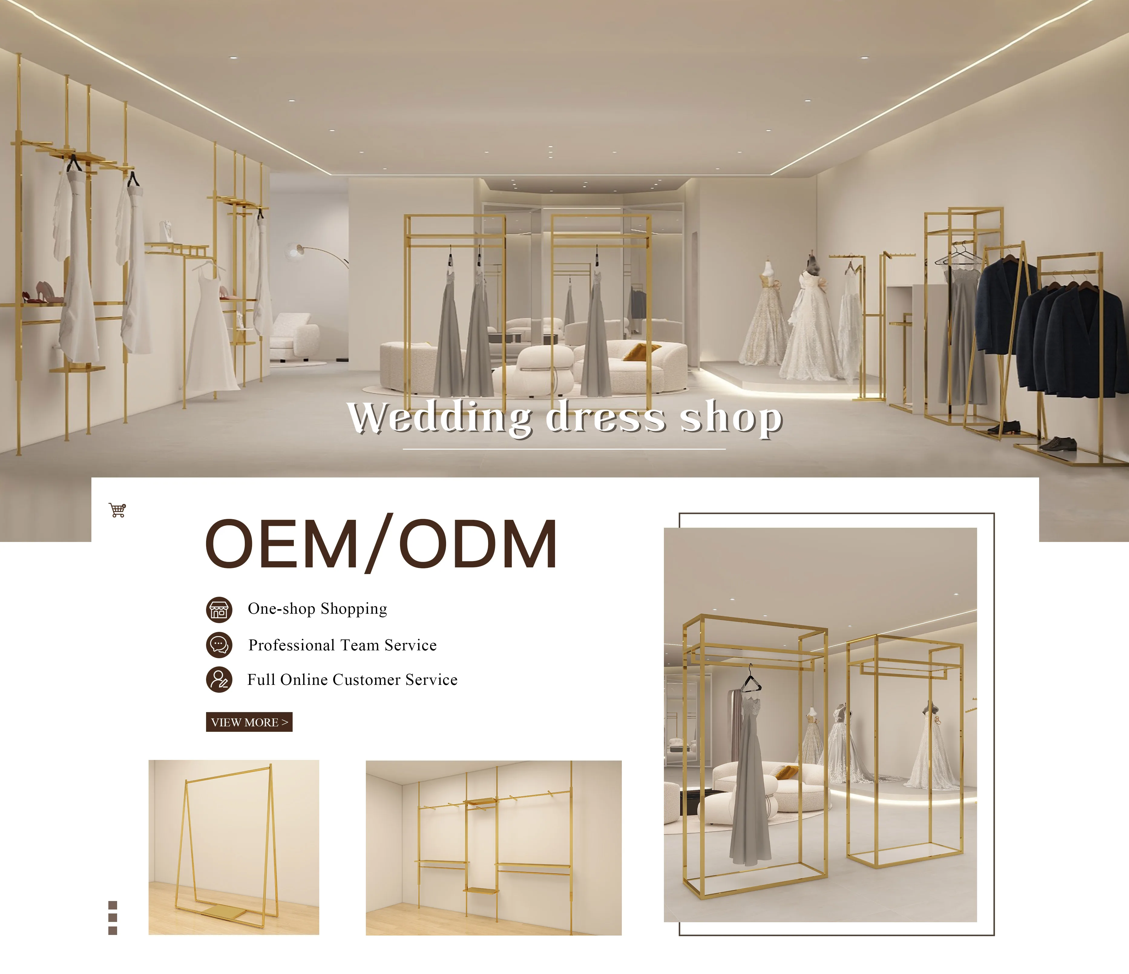 Custom Stainless Steel Wedding Dress Cloth Display Stands Clothes Display Racks