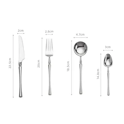 Gold Silverware Bulk Custom Fork And Knife Spoon Stainless Steel Luxury 4 Piece Cutlery Set