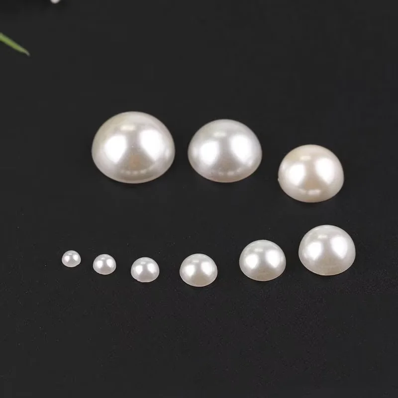 Rice white flat bottom half hotfix pearl rhinestones loose bead DIY handmade material jewelry accessories rhinestones