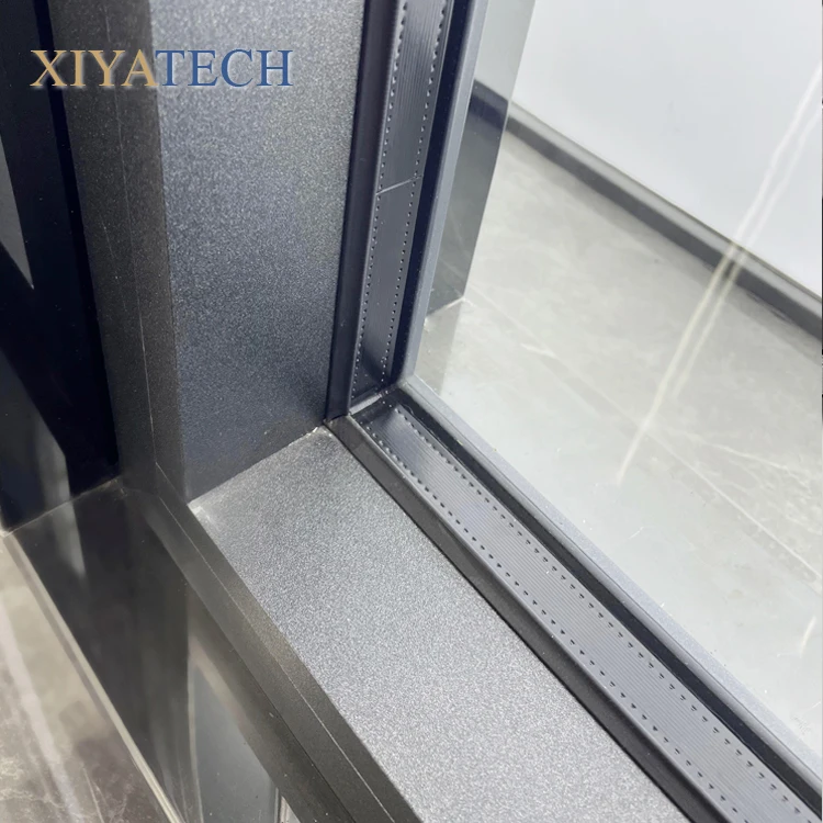 Steel framed arched fixed wooden window with tempered glass