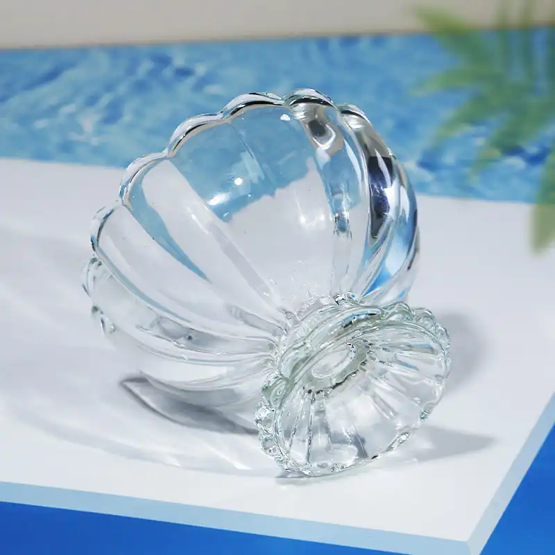 Стеклянные миски в форме лепестков элегантная подача для чая с молоком десертов мороженого кафе и стильной десертной