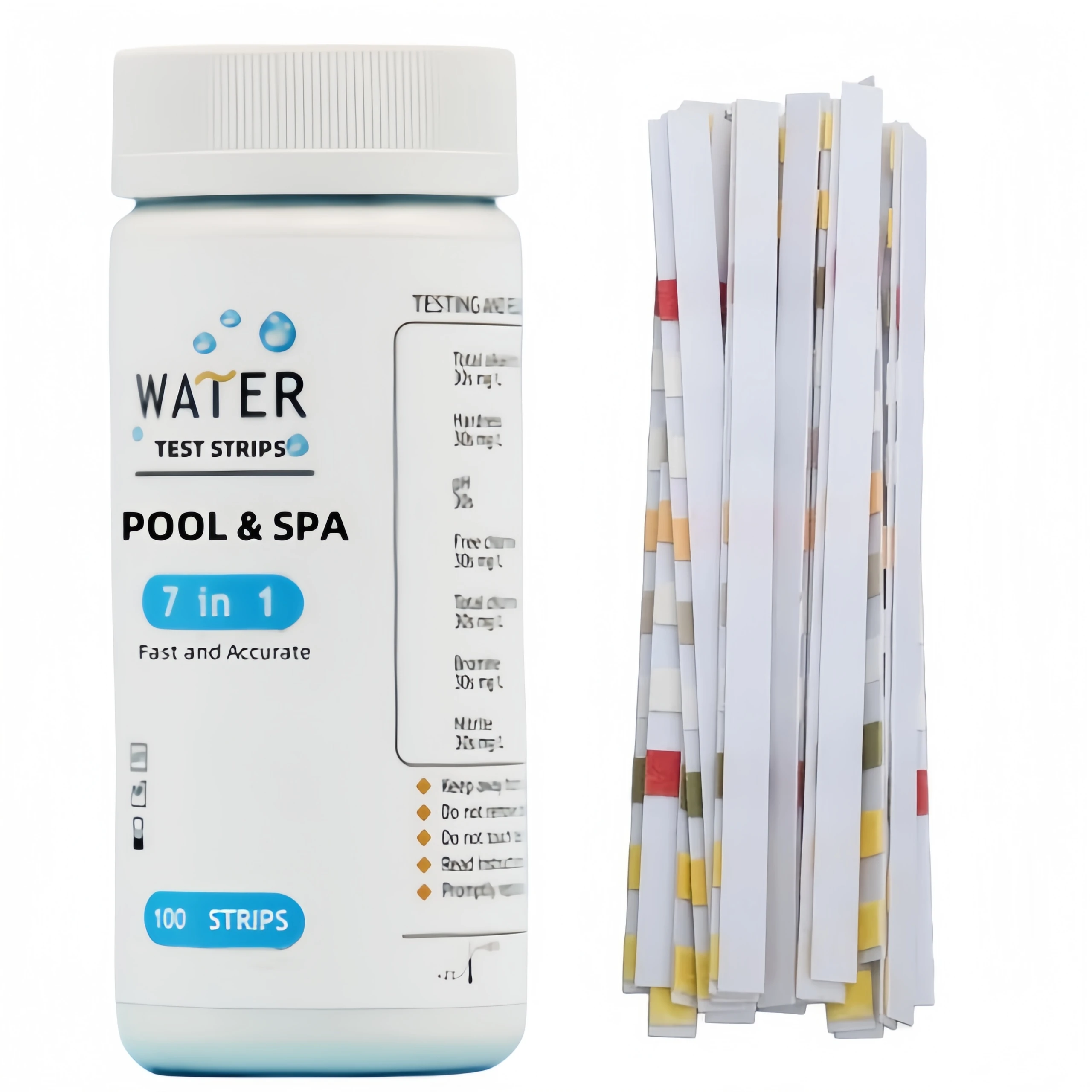 2023 Hot Selling 7 in 1 Hardness Ph Pool Water Test Kits Swimming Pool Water Test Strips