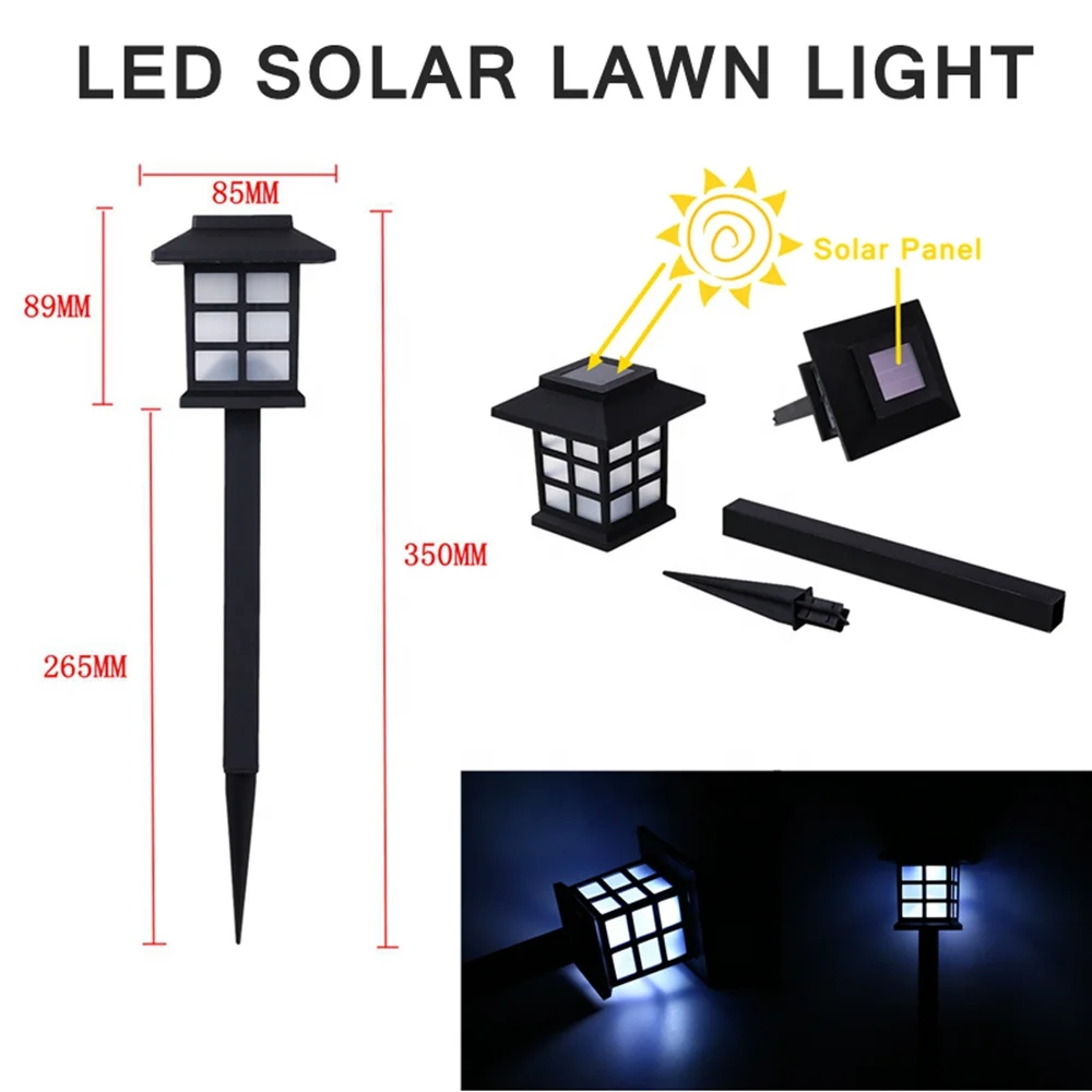 AMAZON HOT SALE Solar powered auto working outdoor lawn lights and garden backyard path lamp