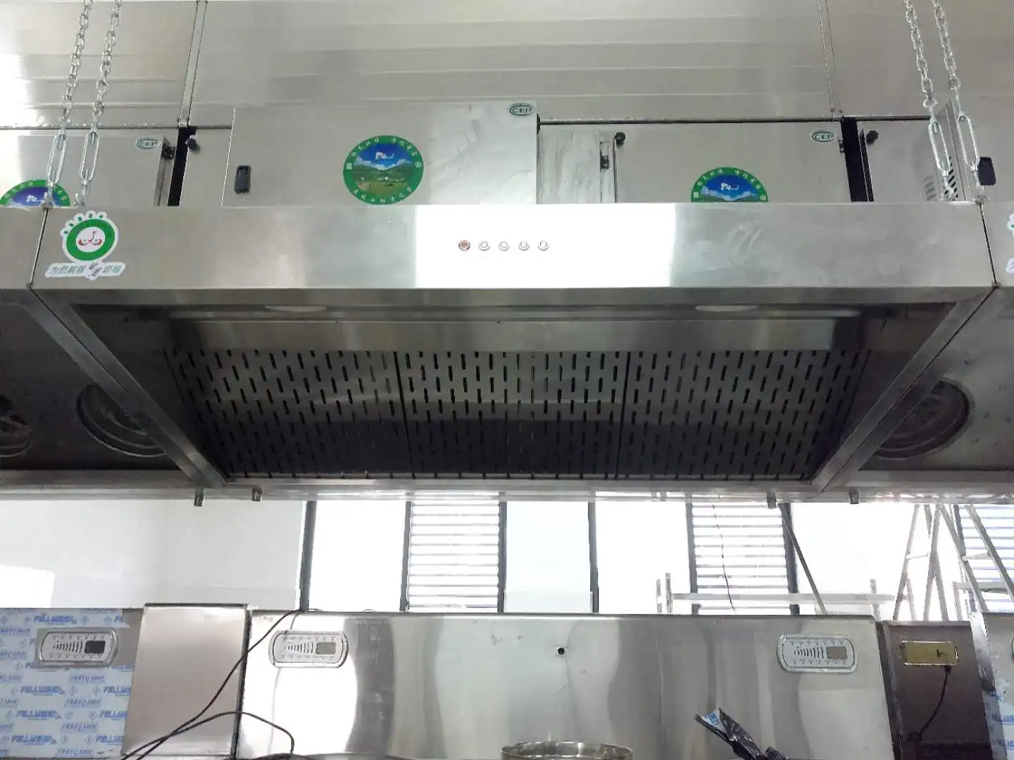 96% oil smoke removal rate exhaust system commercial ventilation kitchen range hood with ESP filter