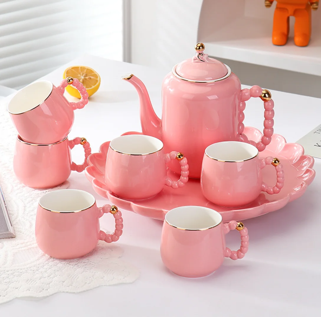 Light luxury style water set living room European ceramic tea set water cup kettle bone China teapot kettle set