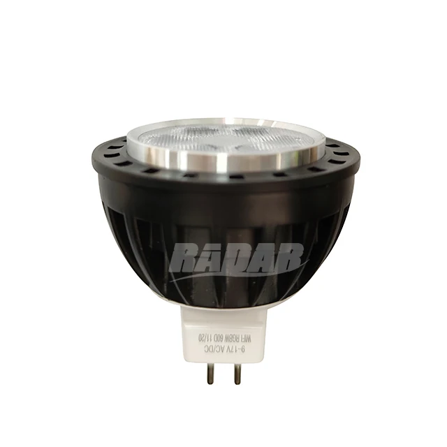 New Die-cast Aluminum 6W 2700K 60degree waterproof IP67 black RGBW MR16 BULB