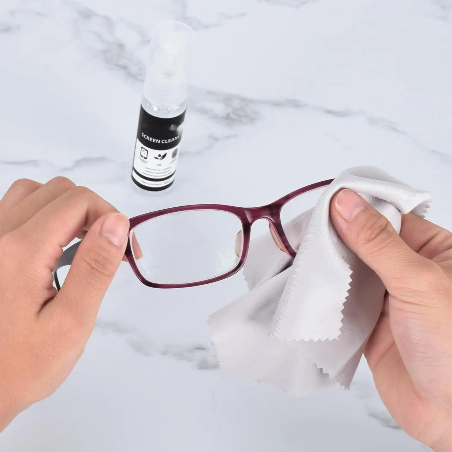 Hot Selling 30ml OEM Logo Streak-Free Lens Eyeglass Sunglasses Laptop microfiber screen cleaner cloth