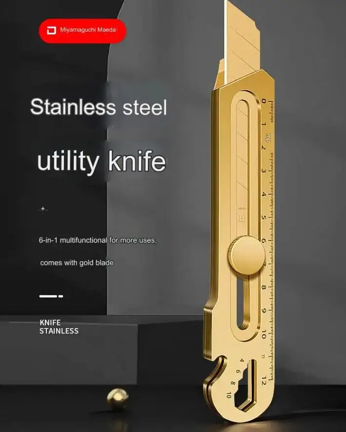 Utility Knife 6 in 1 Stainless Steel 18/25mm Multi Cutter  Grade Snap Off Heavy Duty Art Crafts Carbon Leather Wallpaper