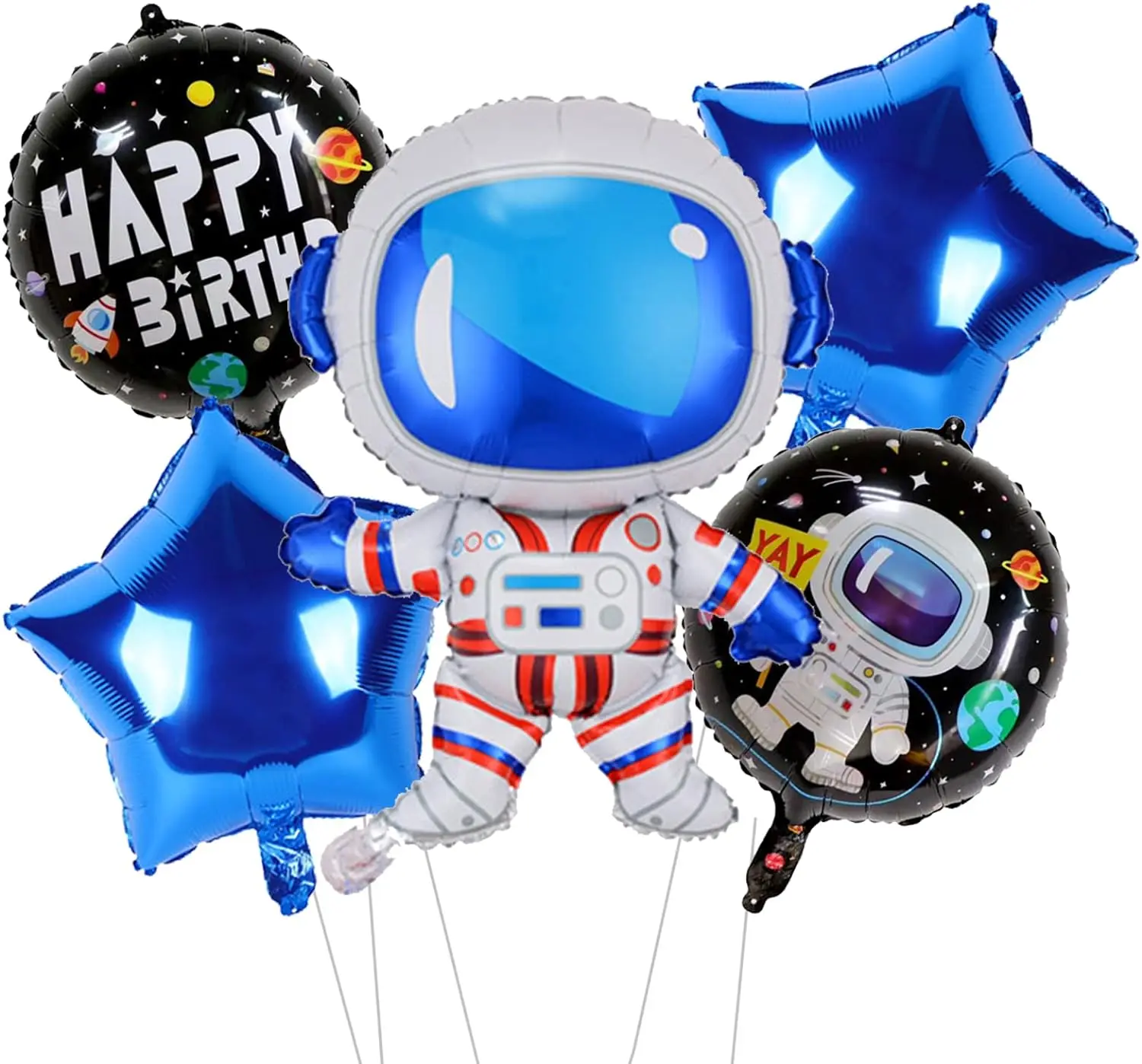 7pcs Space Balloons Sets-18 inch Astronaut Foil Balloon Rocket Balloon Space Party Decoration for Kids Birthday Party Supplies