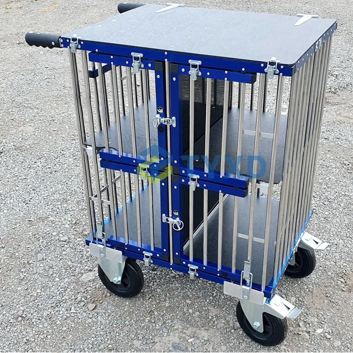 Aluminum Collapsible Dog Trolley Cage 4 Beter Folding Dog Cage for Dog Show Crate
