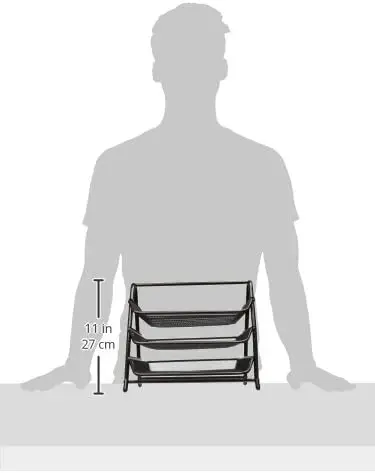 Paper Tray Mesh 3 Tier Document, Letter, Paper, Desk Organizer, Black