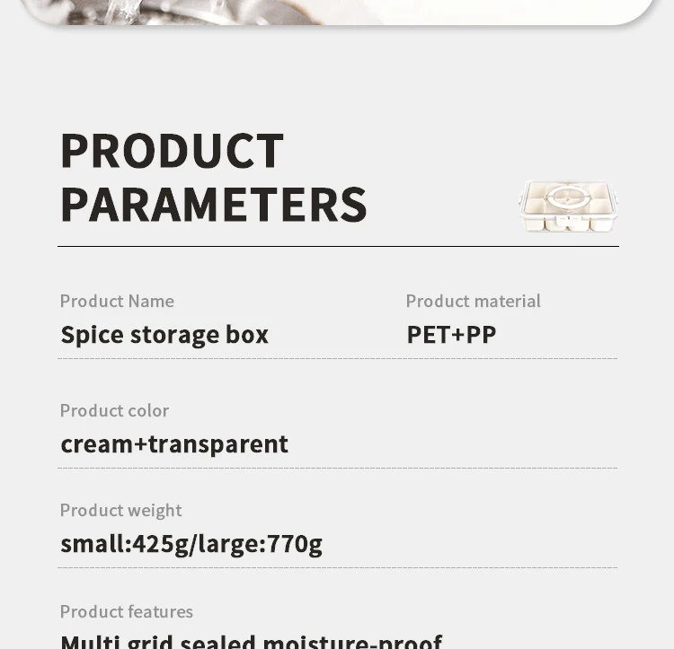 Aohea bpa free 4 8 compart Kitchen Portable Silicone Sealed Container Plastic Spice Box Food Storage Box