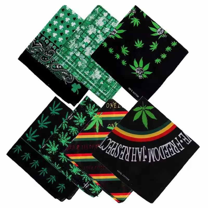 Наружный платок-бандана квадратный шарф повязка на голову с Кленовым листом принтом для