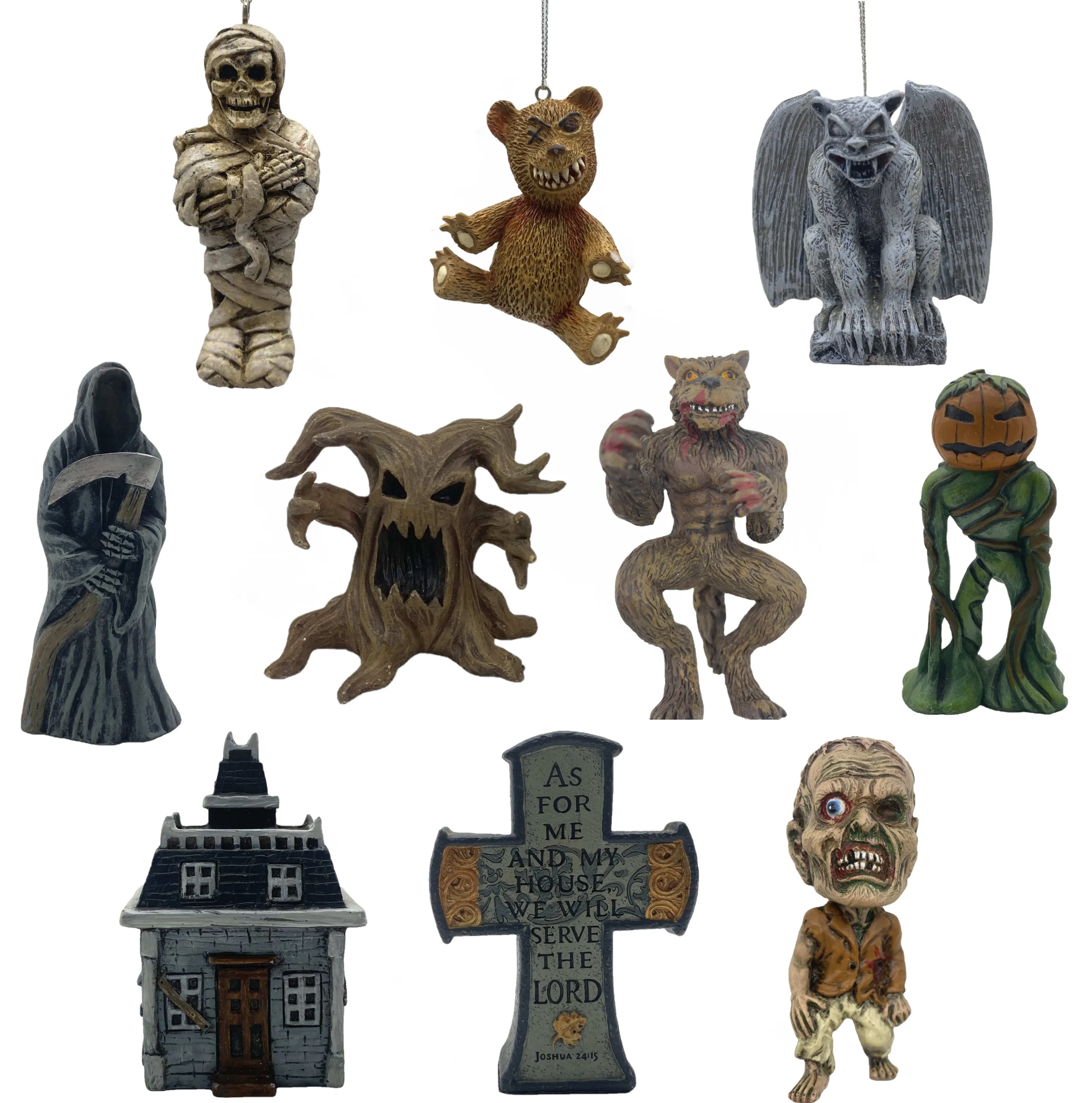 Factory Custom Bear Dryad Mummy Pumpkin Head Bat Skulls Tabletop Resin Halloween Craft Statue Decorations