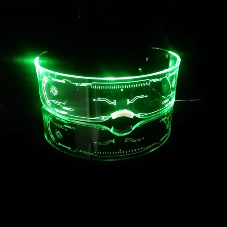 Wholesale OEM LED Visor Rave Glasses cyber punk glasses Neon Nightlife LED Light Up Glasses