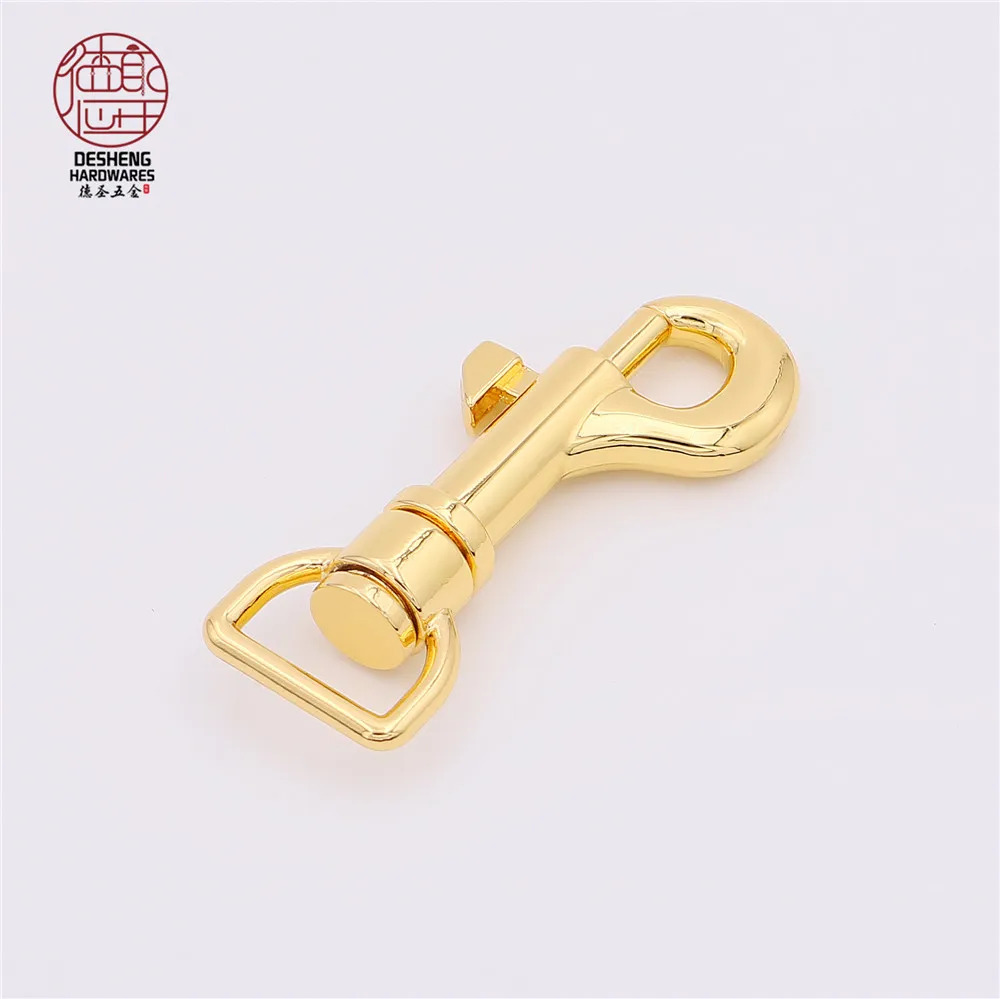 High Quality 24K gold Snap Hooks Metal Zinc Alloy Handbag Strap Clasp Brass Ring Buckle For Bag DIY Key Ring Swivel Hardware