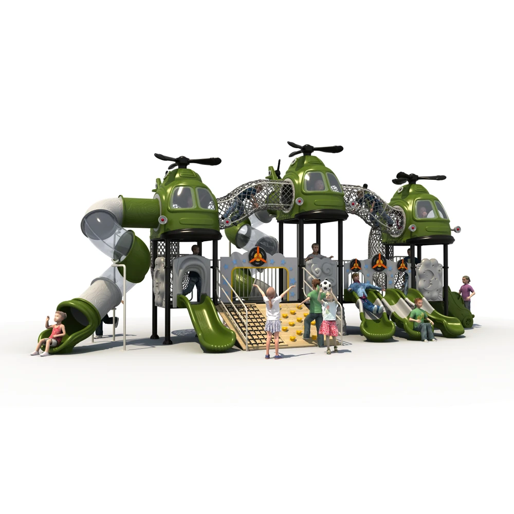 Commercial Playground Equipment Kids Outdoor Plastic Playground Amusement Park Helicopter Theme Children Playground for Sale