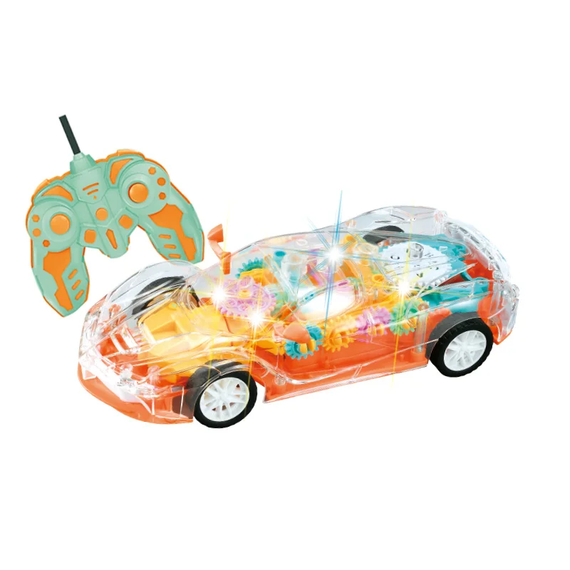 Transparency Remote Control l Four Clear Benzene Tooth Car Child  Four-wheel Auto Motor  Toys