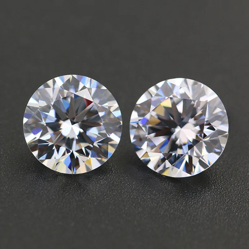 Jinying wholesale AA white cz stone 4mm 5mm 6mm Round Brilliant Cut Synthetic cubic zirconia loose gemstone