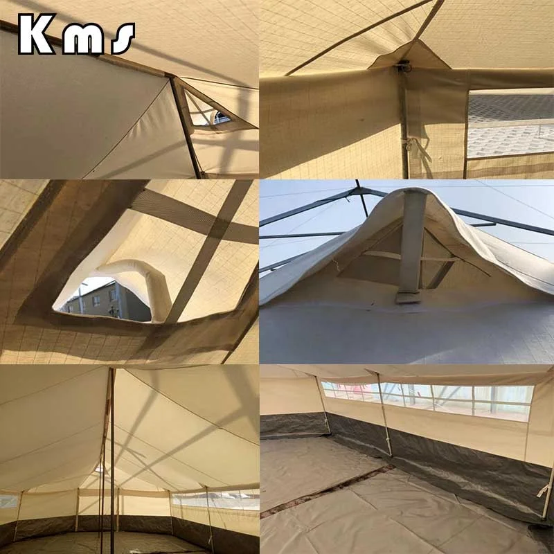 KMS Custom OEM Canvas 6.6x4m White Waterproof Windproof  Tents Used With Ground Sheet Camping Outdoor Tent