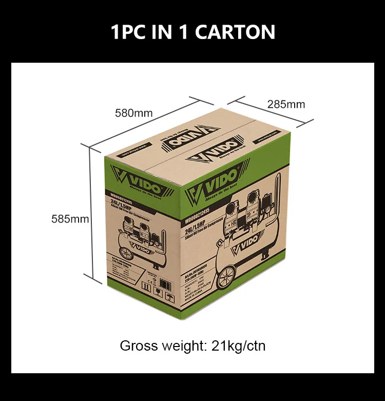 VIDO manufacture supply 24L small air compressor(oil-free) compressors  pump buy from China for car