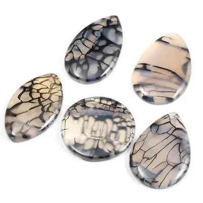 Hot Sale 5pcs/set Natural Gemstone Pendants With Grey Flame Dragon Vein Agate Pendants For Necklace making