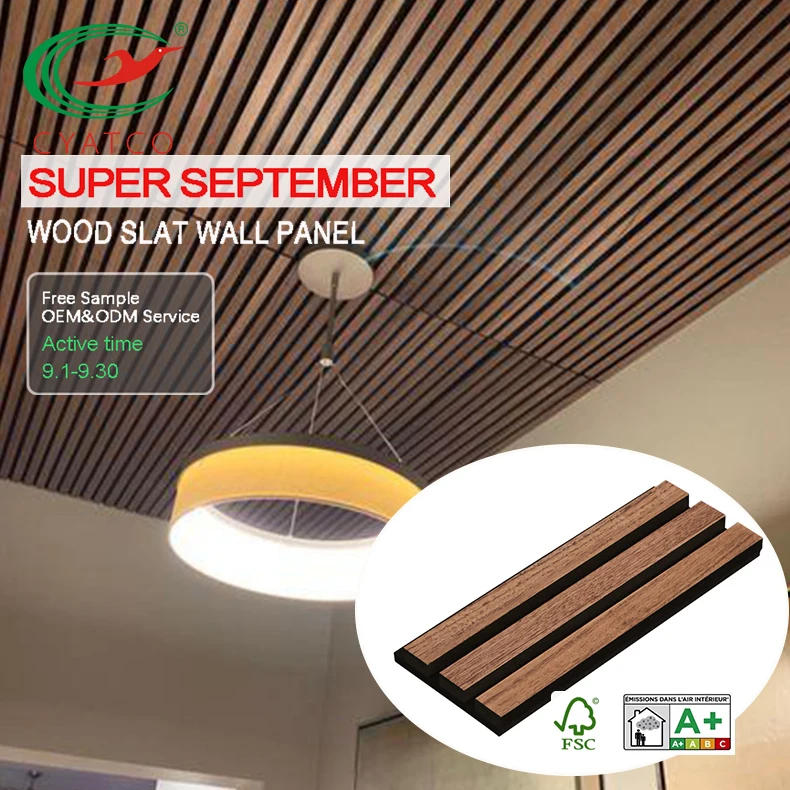 High Density Wood Plastic Soundproof Acoustic Wall Panel akupanel for Interior Decoration or Home Theater Sound system