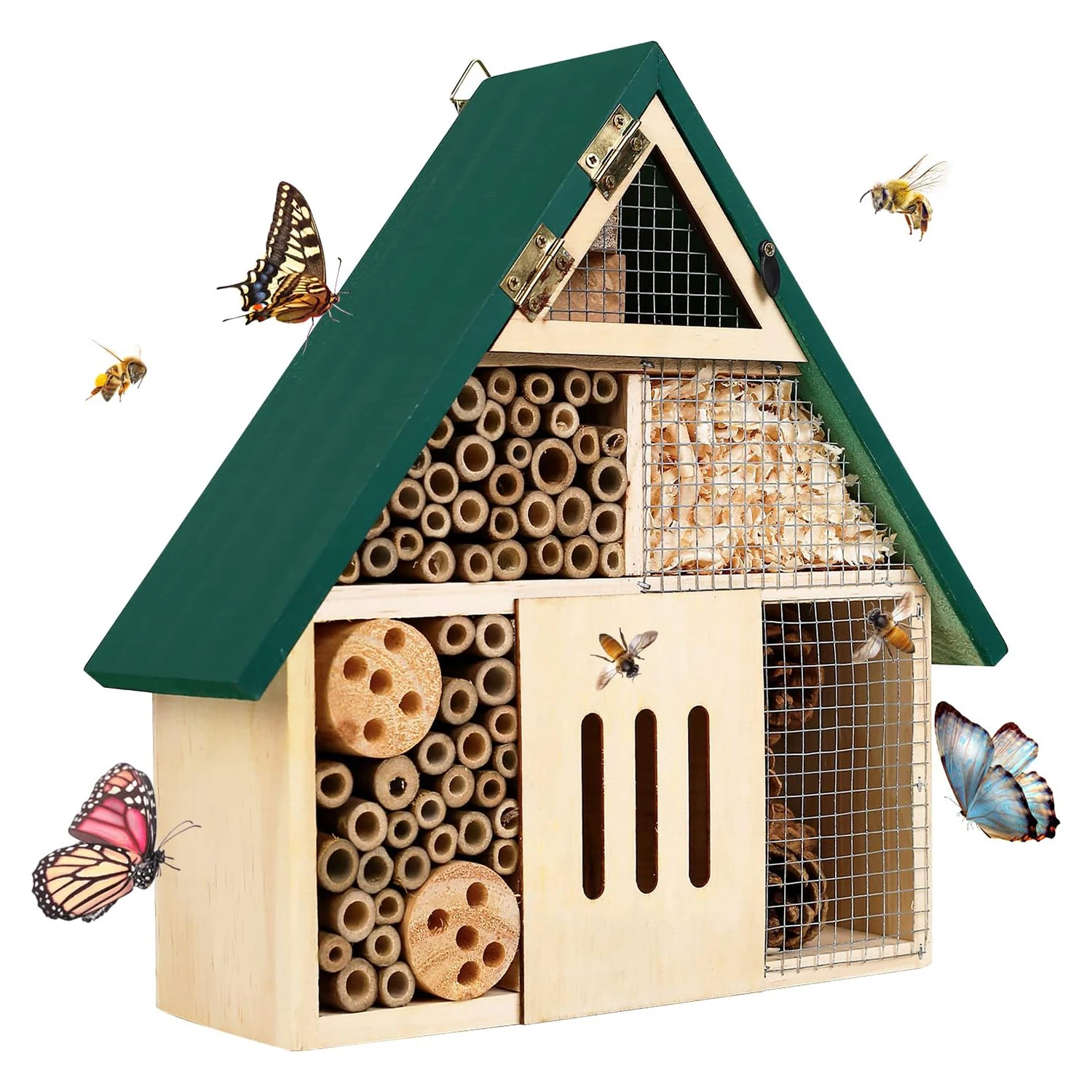 Hanging Insect Hotel for Bee Butterfly Ladybirds Mason Bee Hotel Wooden Insect House