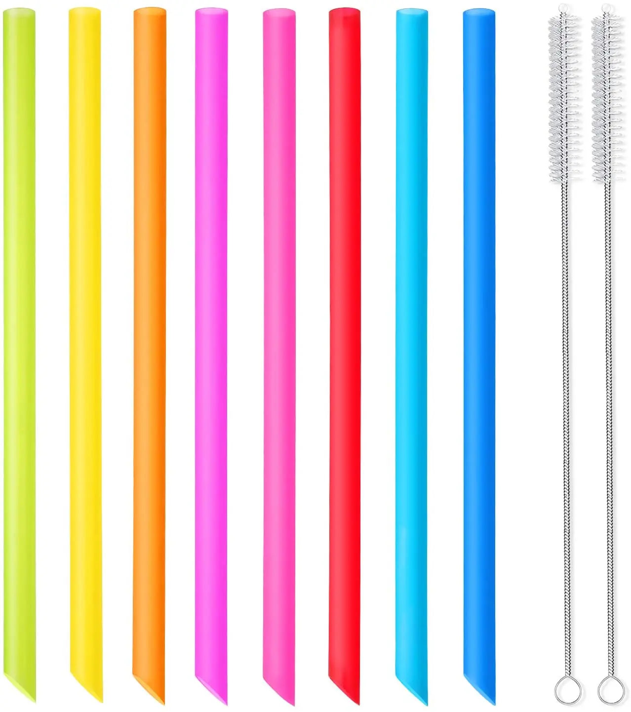 Reusable Boba Straw Smoothie Straws 12mm straw Bubble Tea Boba Cup Multi Colors 10mm plastic tube