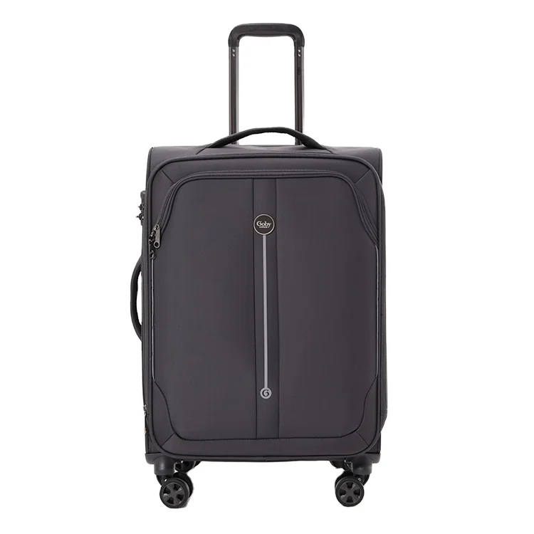 Goby London Soft Fabric Luggage Durable Oxford Travel Luggage Lightweight Aluminum Trolley Suitcase